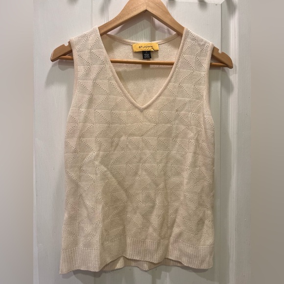 St. John Cream Knit Sleeveless Top 🌵Small - Picture 1 of 7